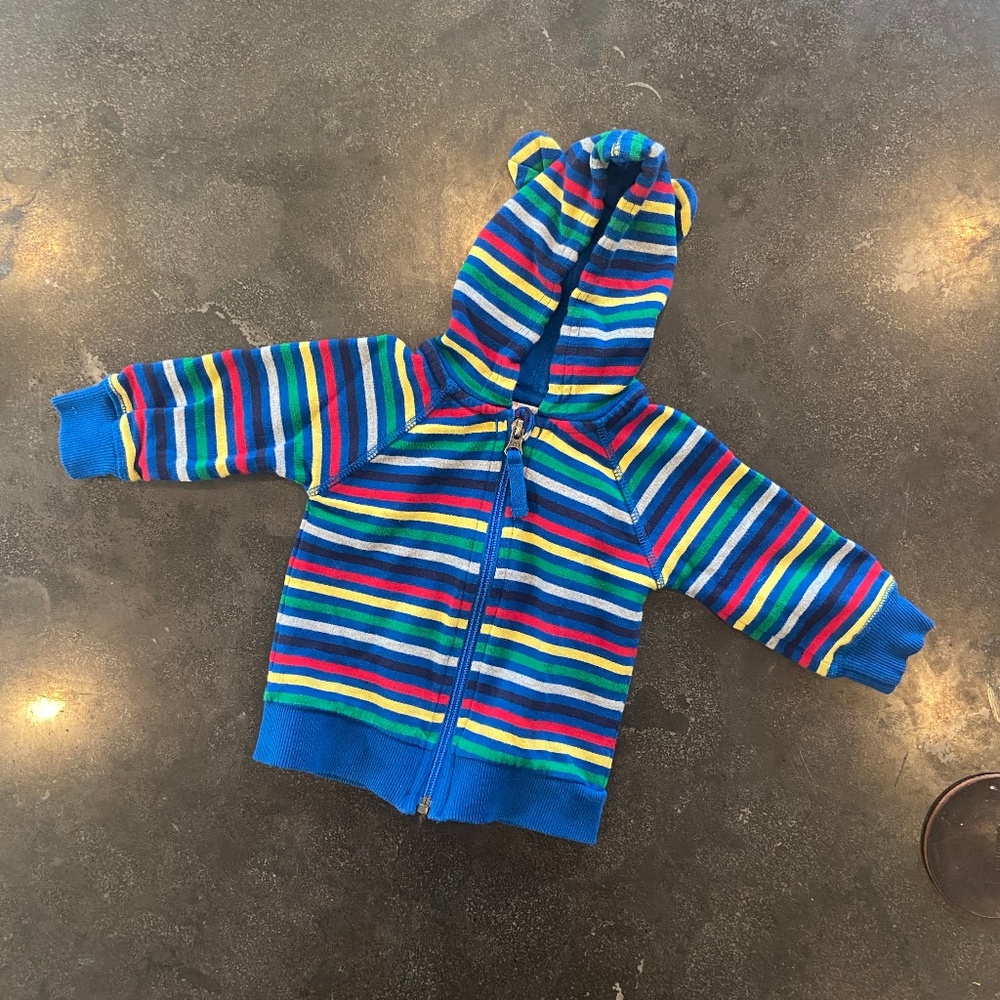 Hanna Andersson  Striped Zip Hoodie with Ears